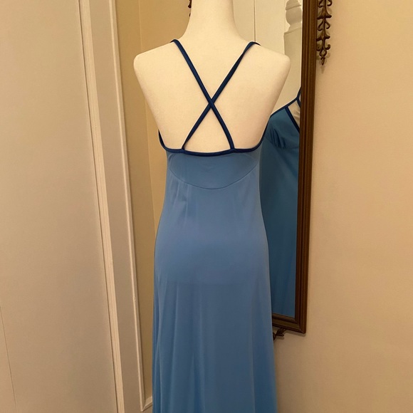 Vintage 70’s Studio 54 baby blue slip maxi dress - Picture 3 of 5
